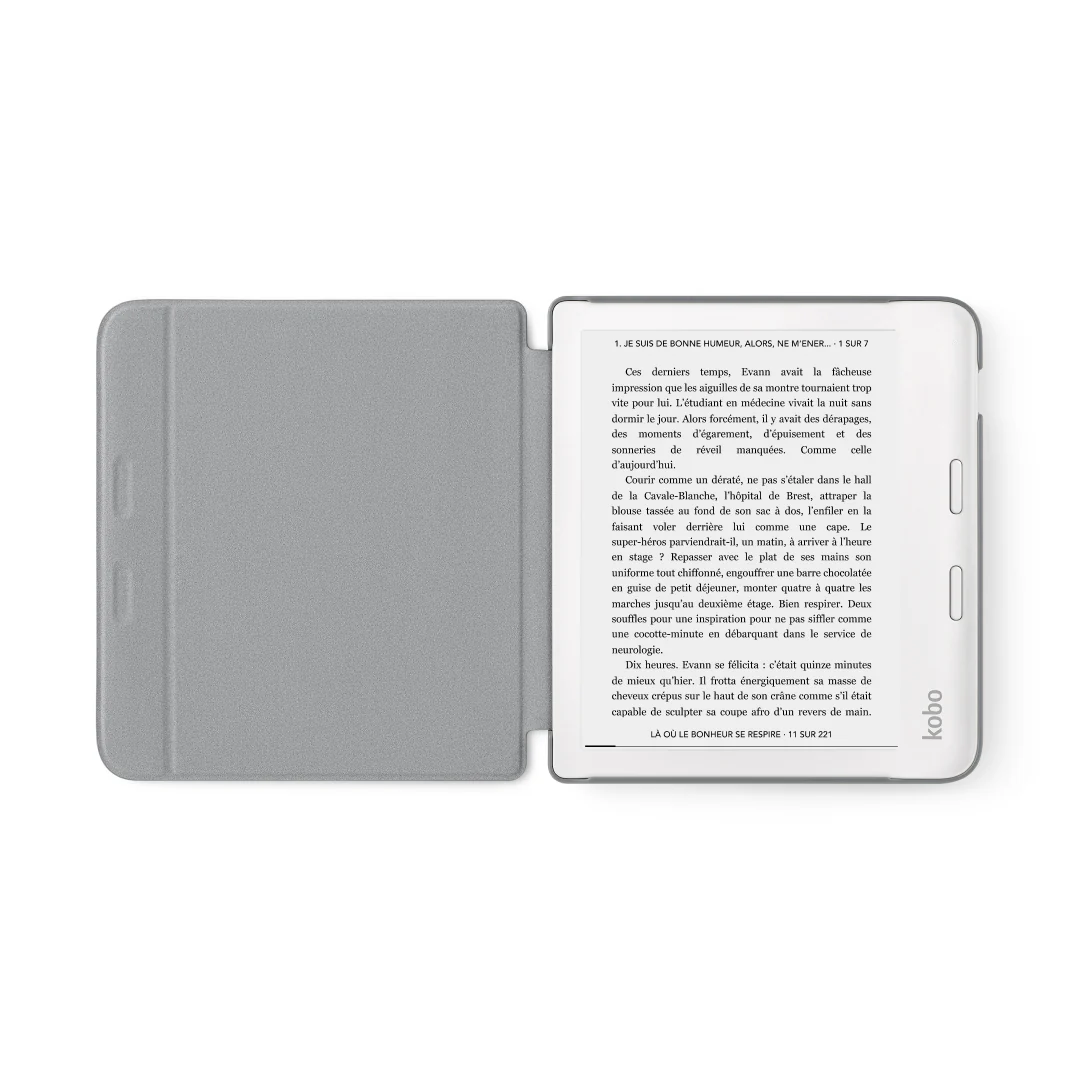 Étui Basic SleepCover pour Kobo Libra 2 - Gris acier - Image 4